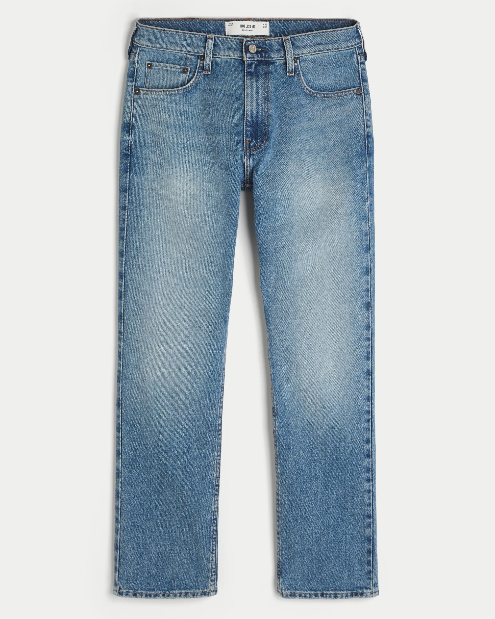 Medium Wash Slim Straight Jeans Product Image