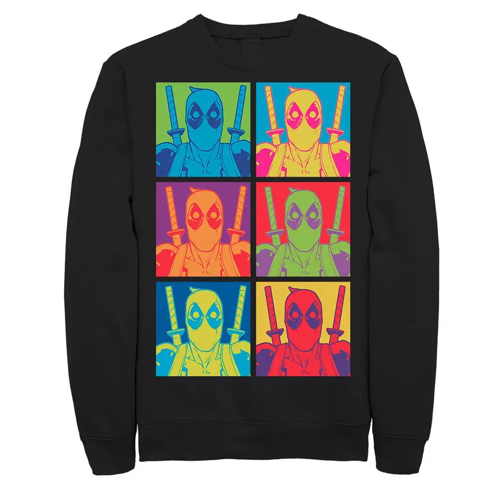 Men's Marvel Deadpool Color Box Up Repeat Sweatshirt,  Product Image