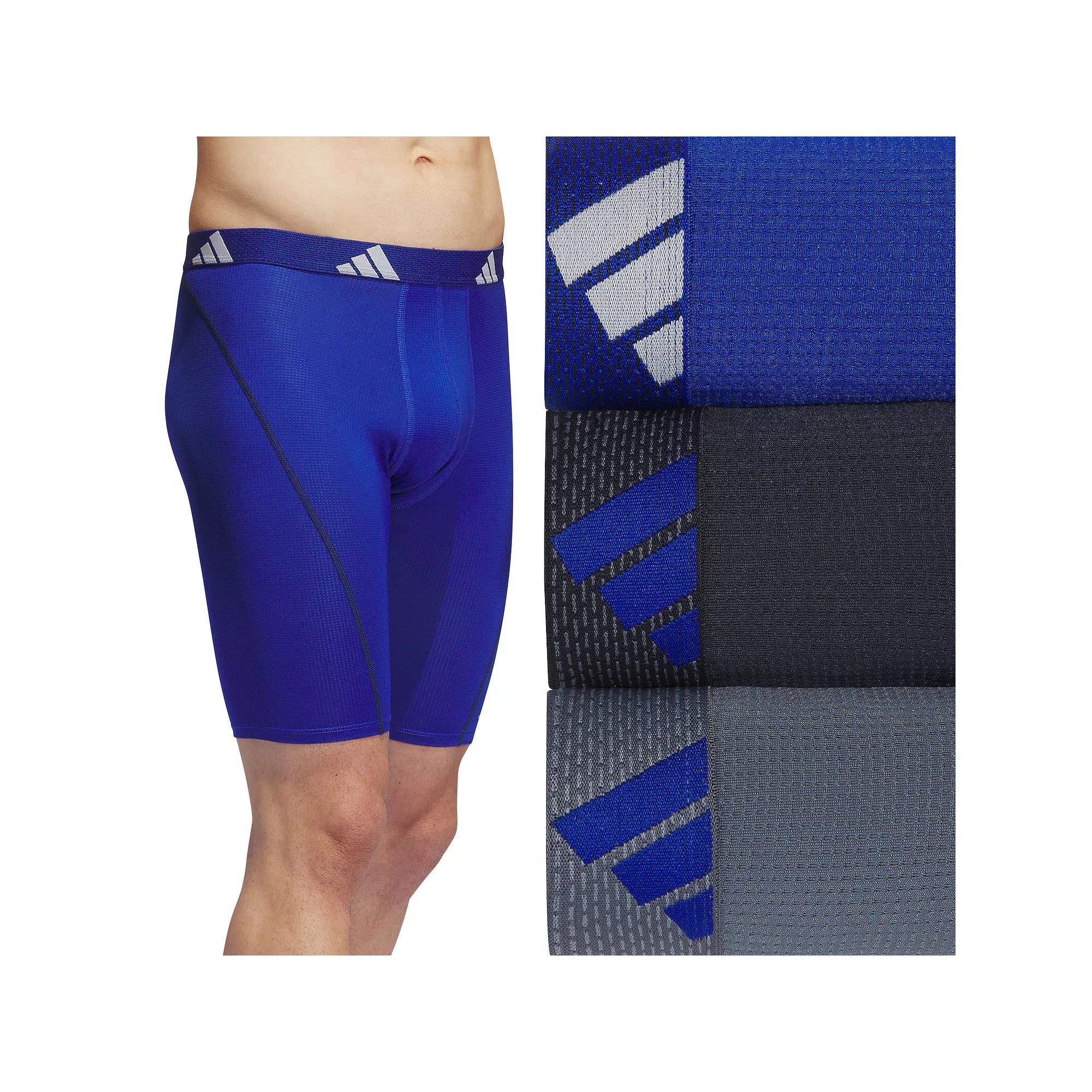 Men's adidas 3-pack Sport Performance Mesh 9" Long-Leg Boxer Briefs,  Product Image