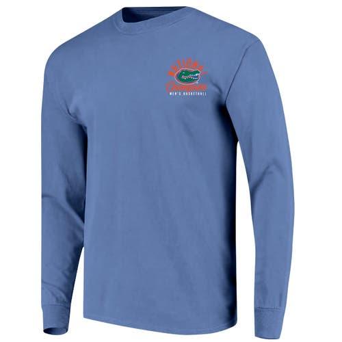 IMAGE ONE Men's Blue Florida Gators 2025 NCAA Men's Basketball National Champions Distressed Net Long Sleeve T-Shirt at Nordstrom, Size Large Product Image