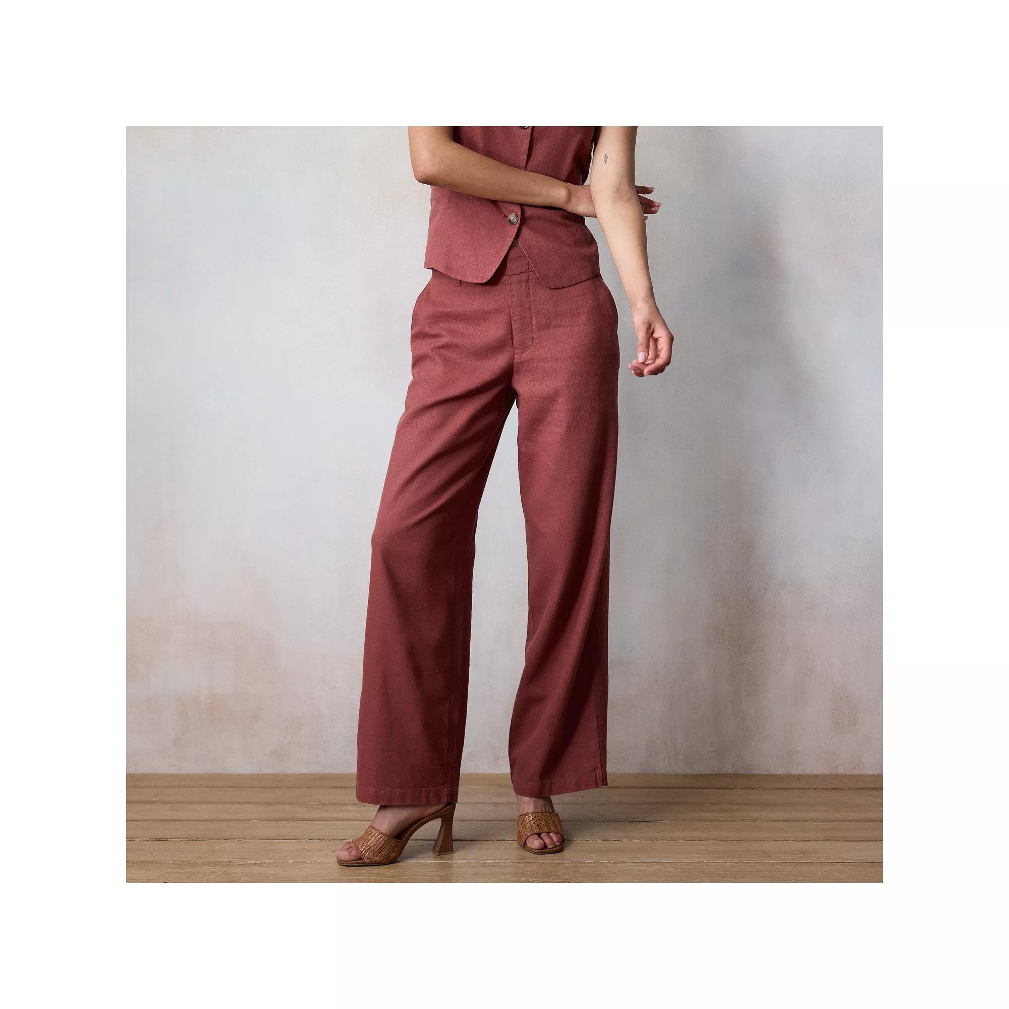 Women's LC Lauren Conrad Drapey Elastic Back Trouser Pants, Size: 2 T/Large, Brown Product Image