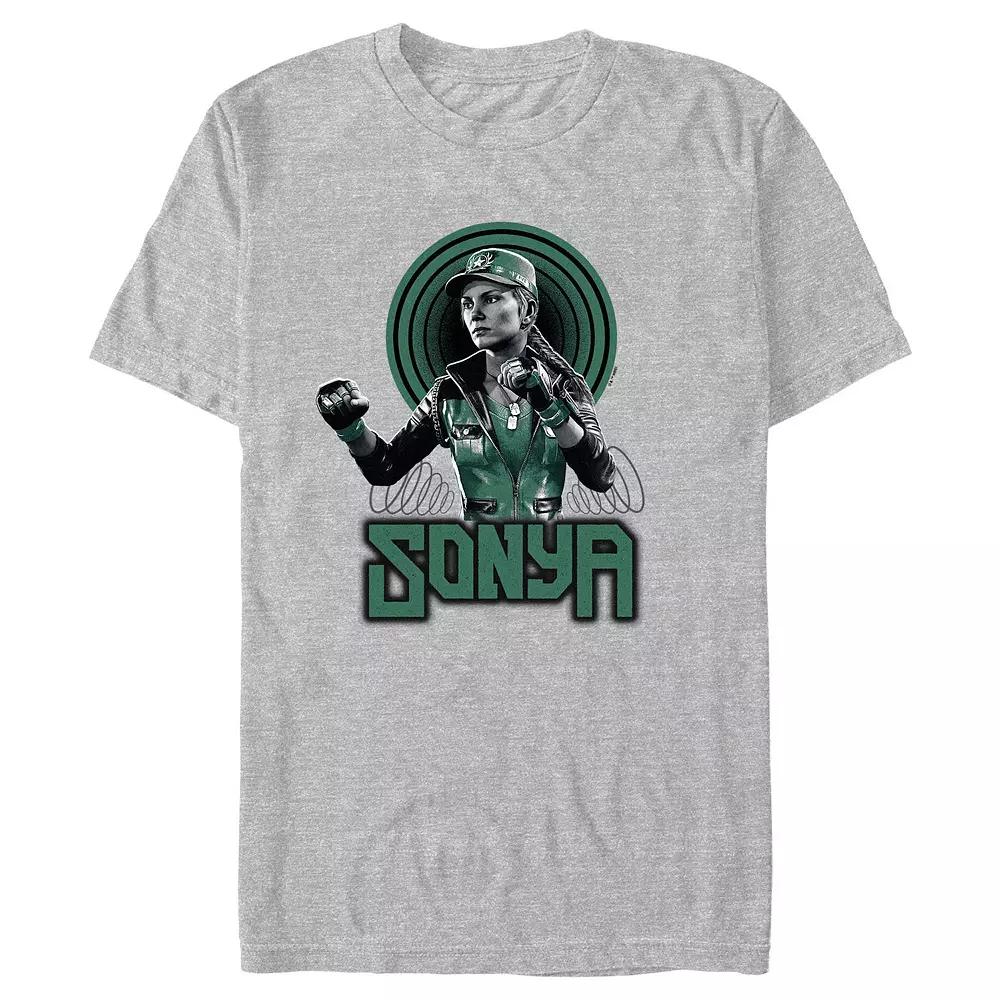 Men's Mortal Kombat Sonya MK Graphic Tee, Size: XS, Athletic Grey Product Image