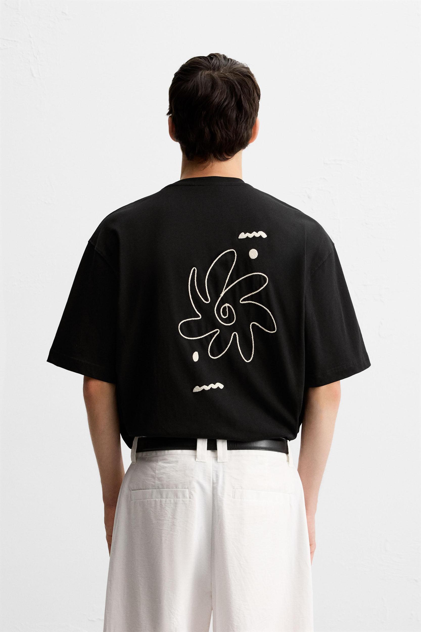 CONTRAST EMBROIDERY T-SHIRT Product Image