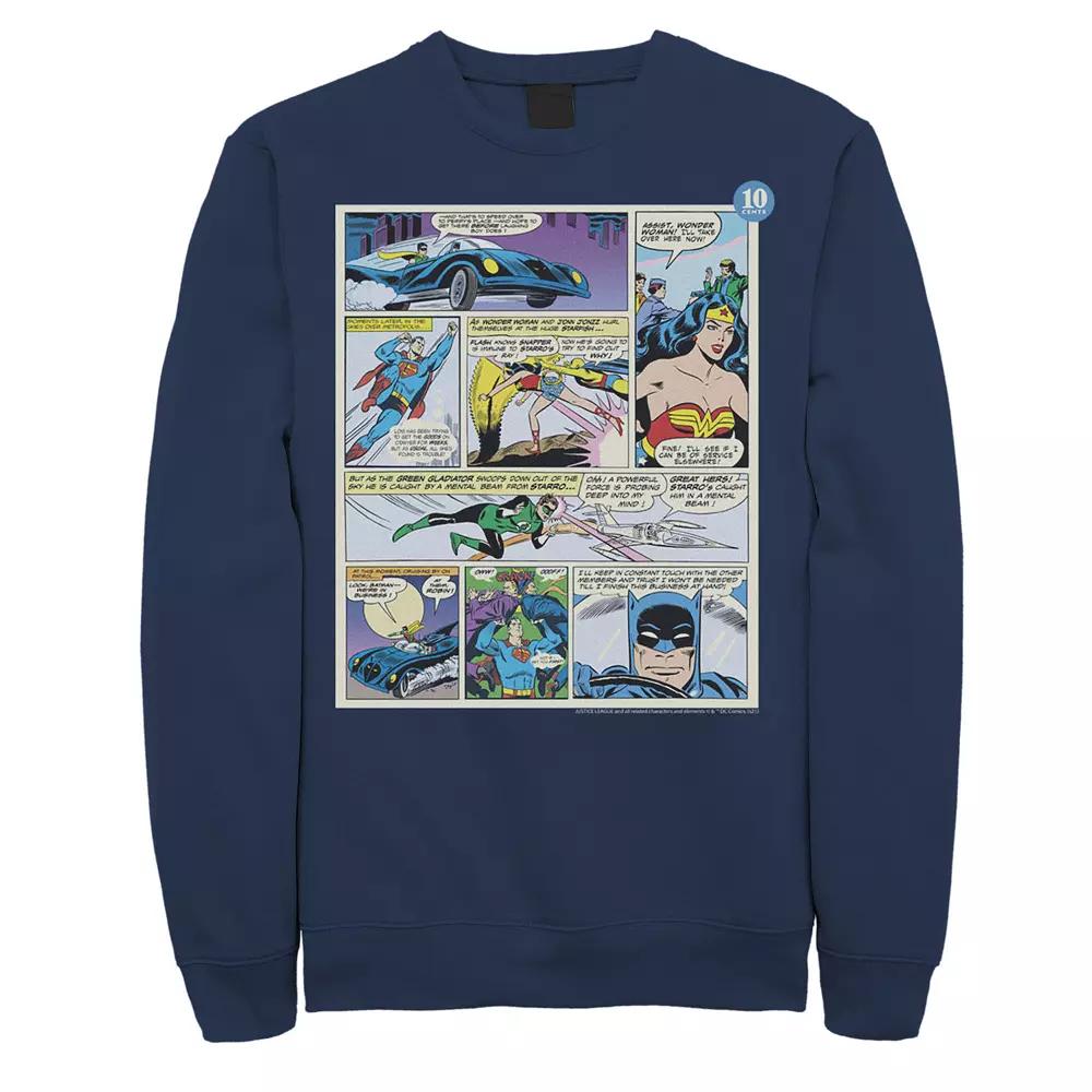Men's Justice League Comic Panels Sweatshirt,  Product Image