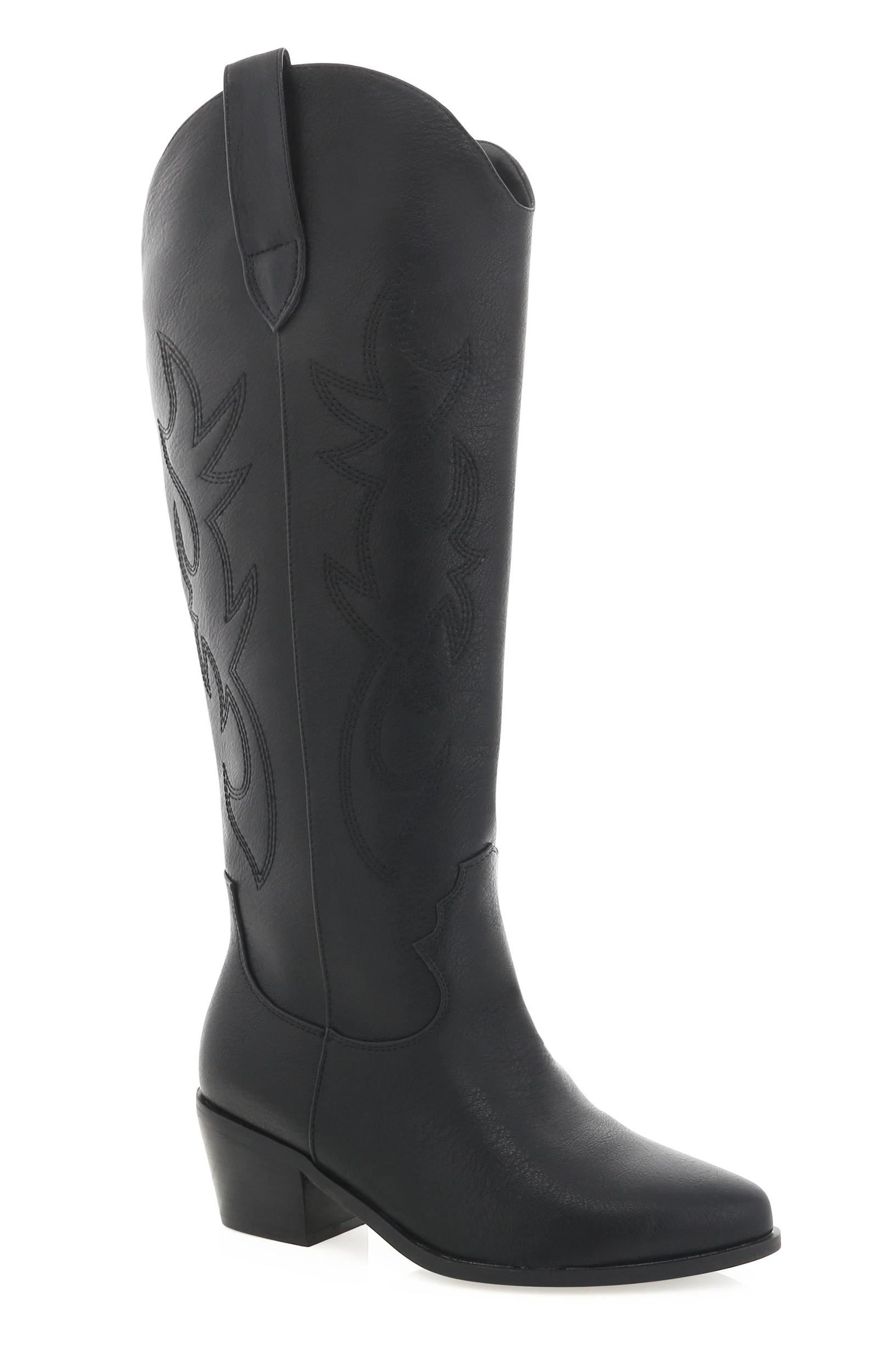 Billini Urson Extra Wide Calf Cowboy Boot ~ Black Product Image