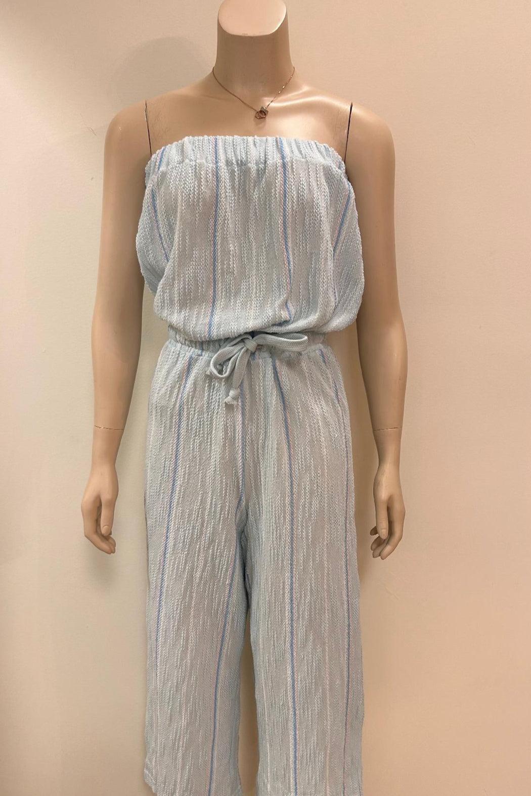 Mixed Stripes Textured Jumpsuit Product Image