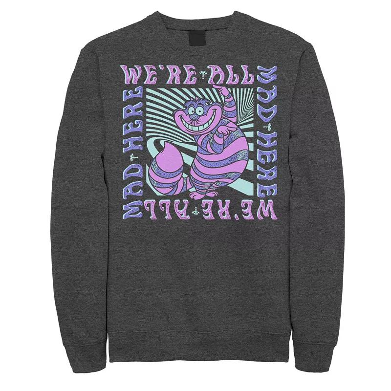 Disney's Alice In Wonderland Cheshire Cat Men's We're All Mad Box Up Sweatshirt, Size: XL, Black Product Image