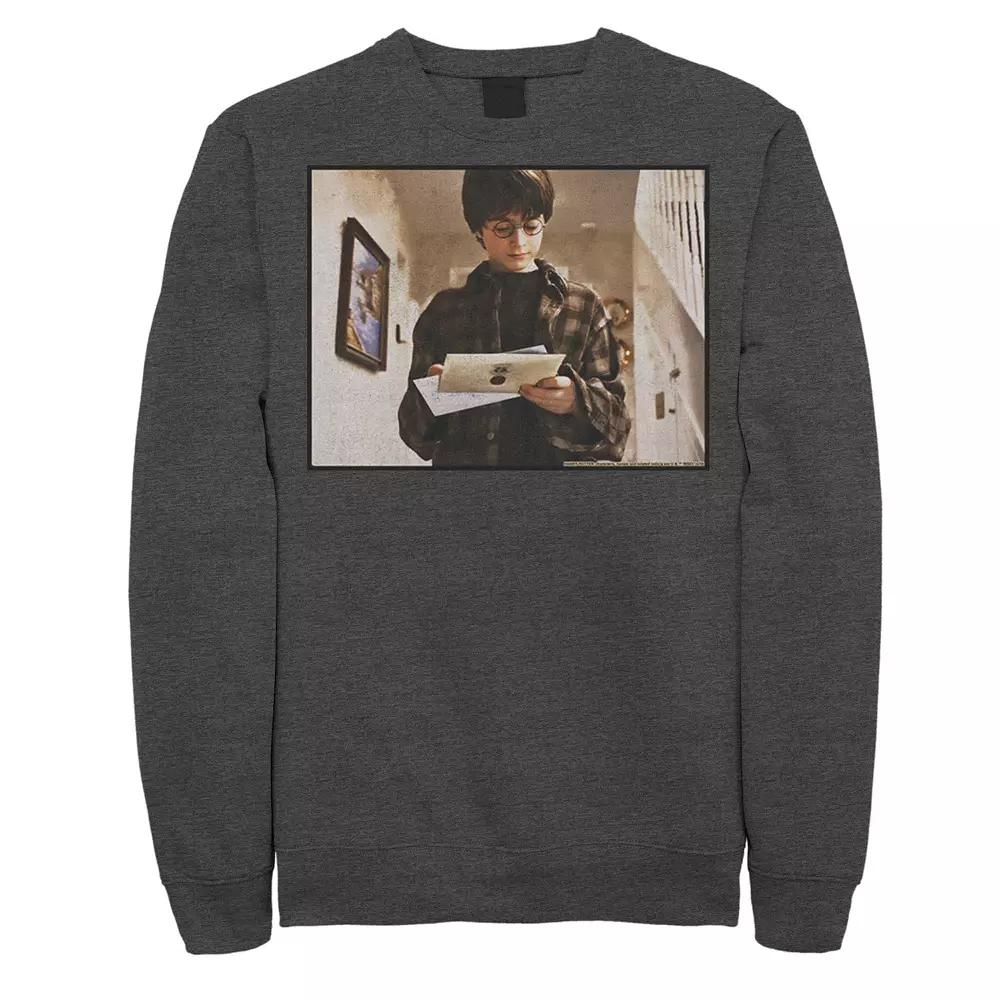 Men's Harry Potter Hogwarts Letter To Harry Nostalgia Style Photo Color Sweatshirt, Size: XXL, Grey Heather Product Image