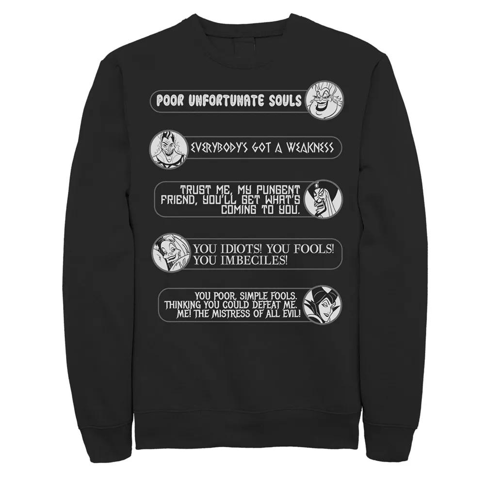 Disney Villains Men's Movie Quotes Circle Portrait Sweatshirt,  Product Image