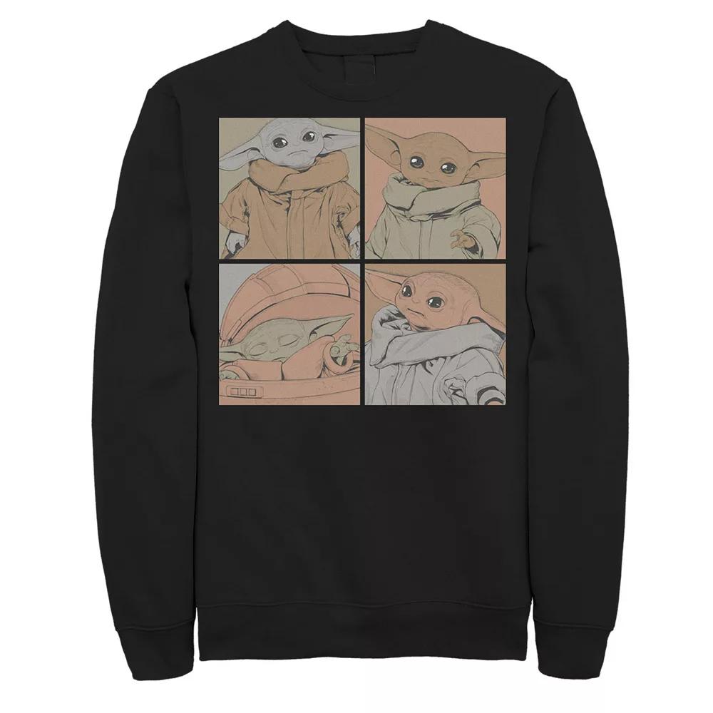 Men's The Mandalorian The Child Aka Baby Yoda Box Up Sweatshirt, Size: XL, Black Product Image