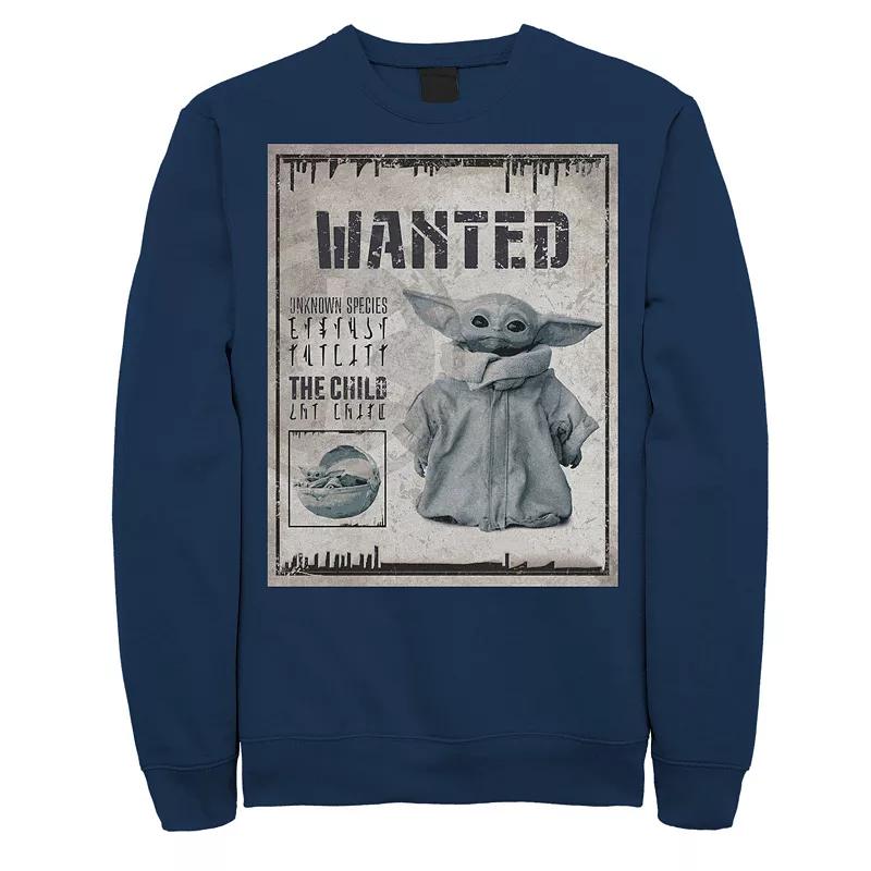 Men's Star Wars The Mandalorian The Child Aka Baby Yoda Wanted Poster Sweatshirt,  Product Image