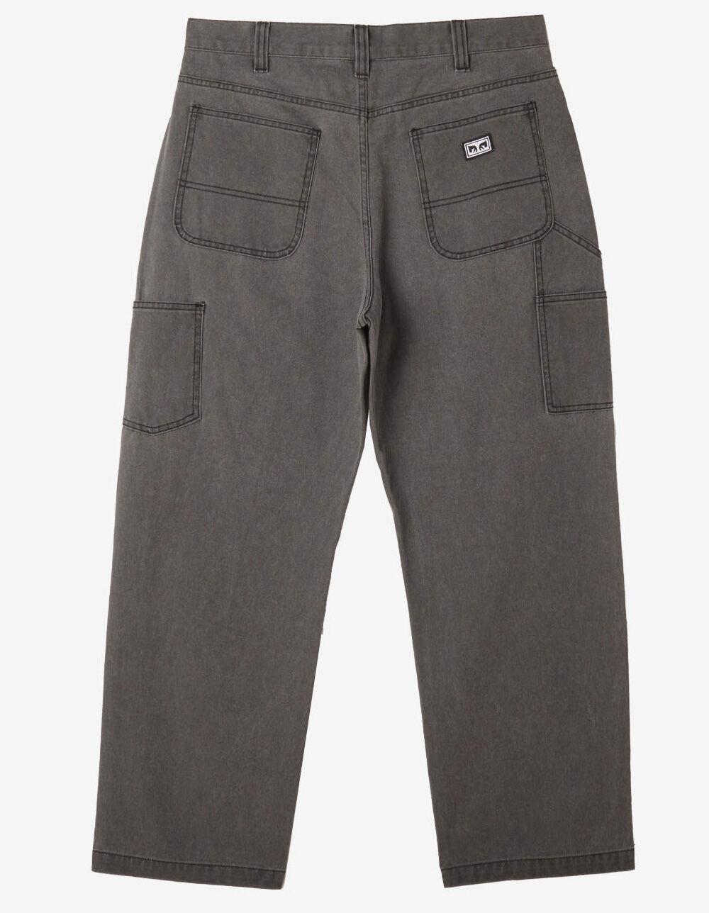 OBEY Big Timer Mens Baggy Carpenter Pants - WASHED BLACK Product Image