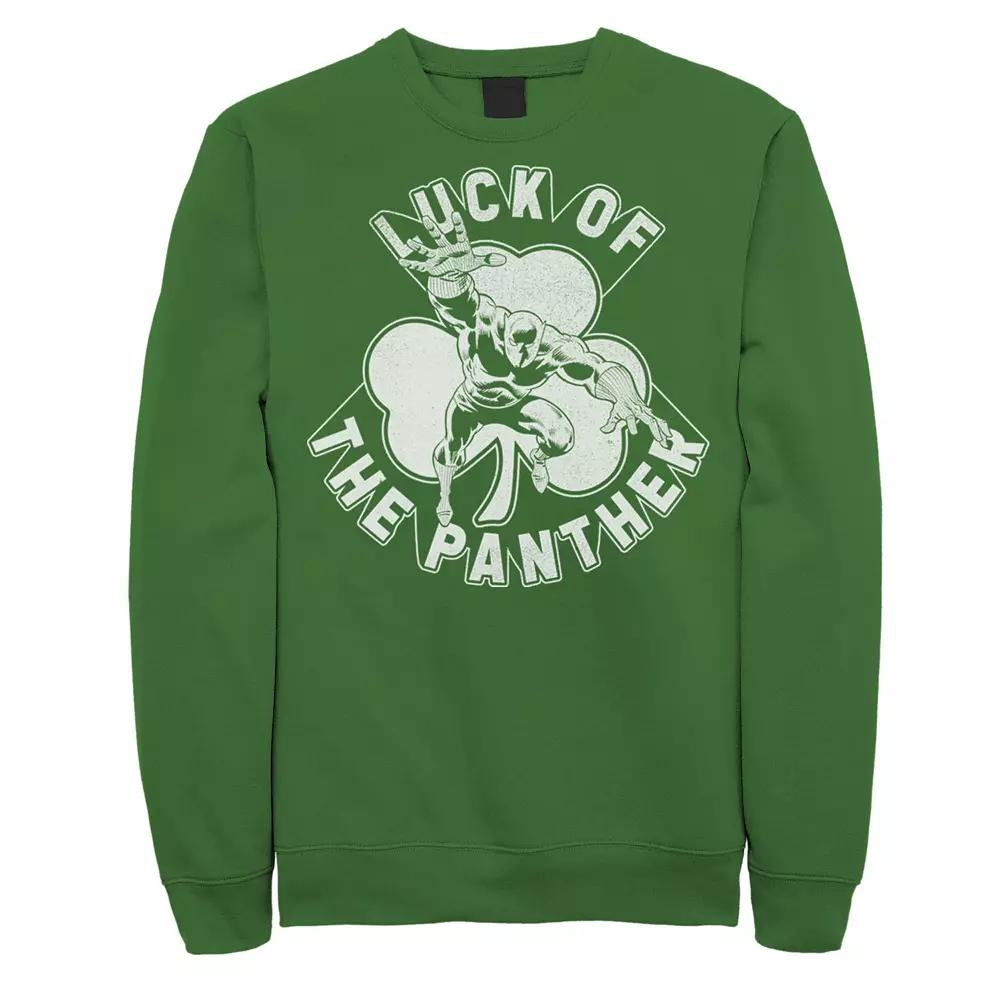 Men's Marvel Black Panther St. Patty's Lucky Panther Sweatshirt, Size: XL, Kelly Product Image