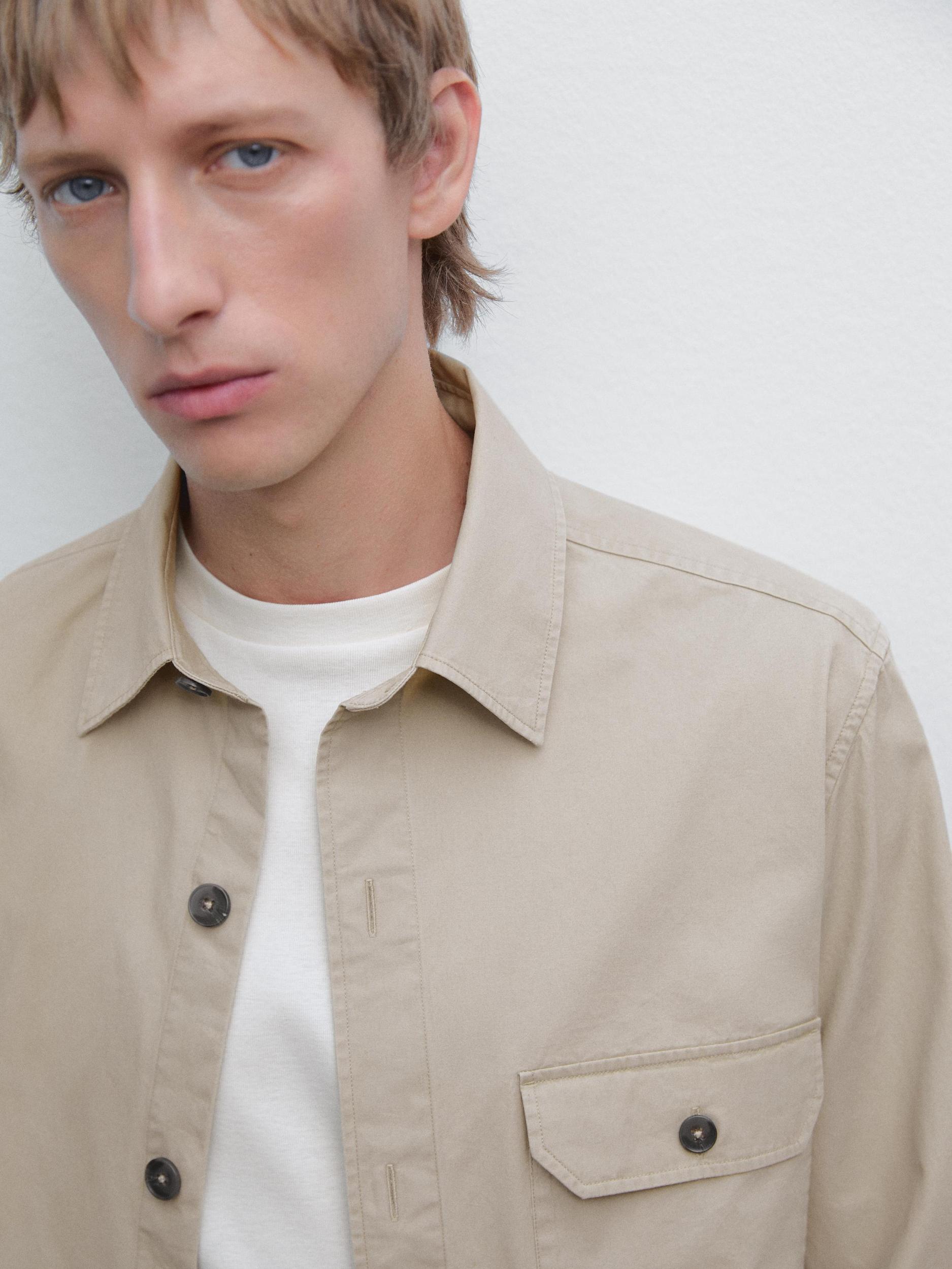 100% cotton overshirt with pocket Product Image