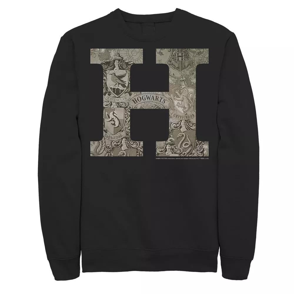 Men's Harry Potter H Hogwarts Crest Fill Sweatshirt,  Product Image