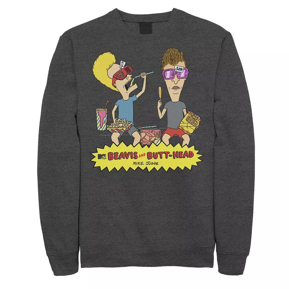 Men's Beavis & Butthead Snacks On The Curb Logo Sweatshirt,  Product Image