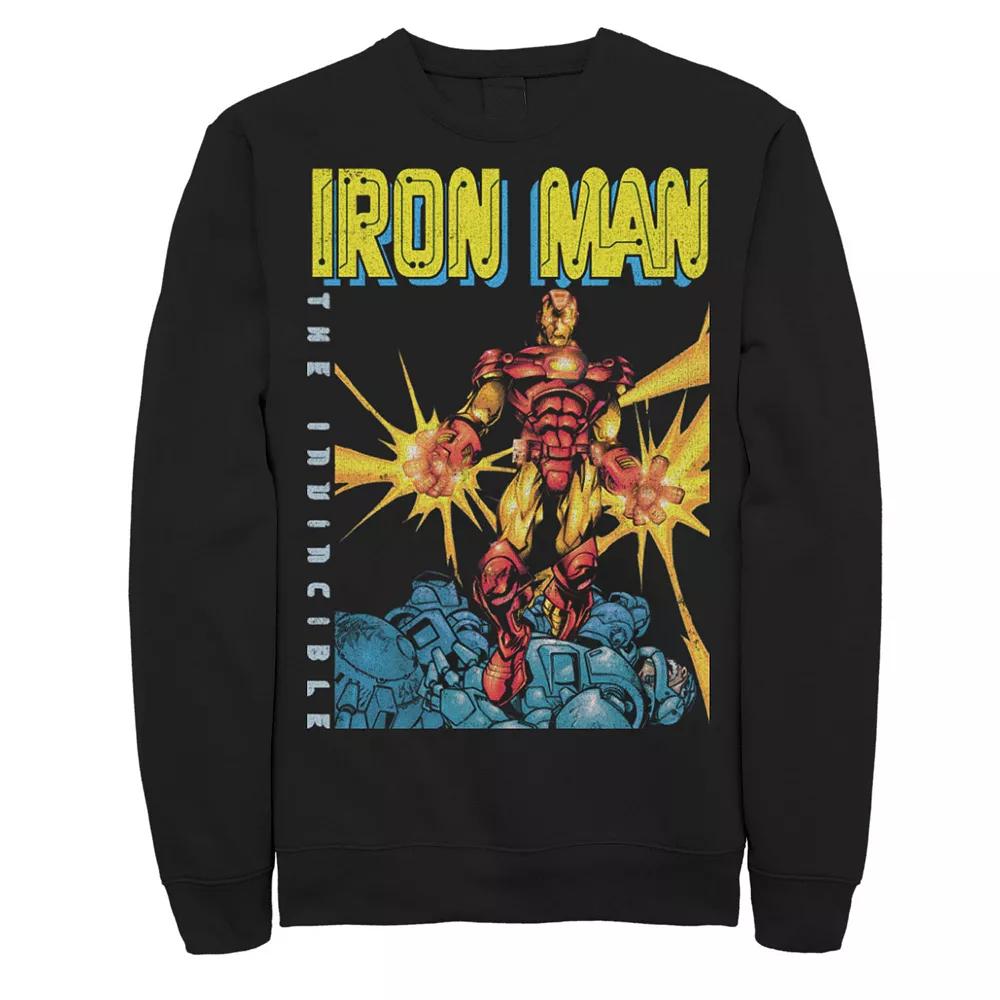 Men's Marvel Avengers Iron Man The Invincible Dark Portrait Sweatshirt,  Product Image
