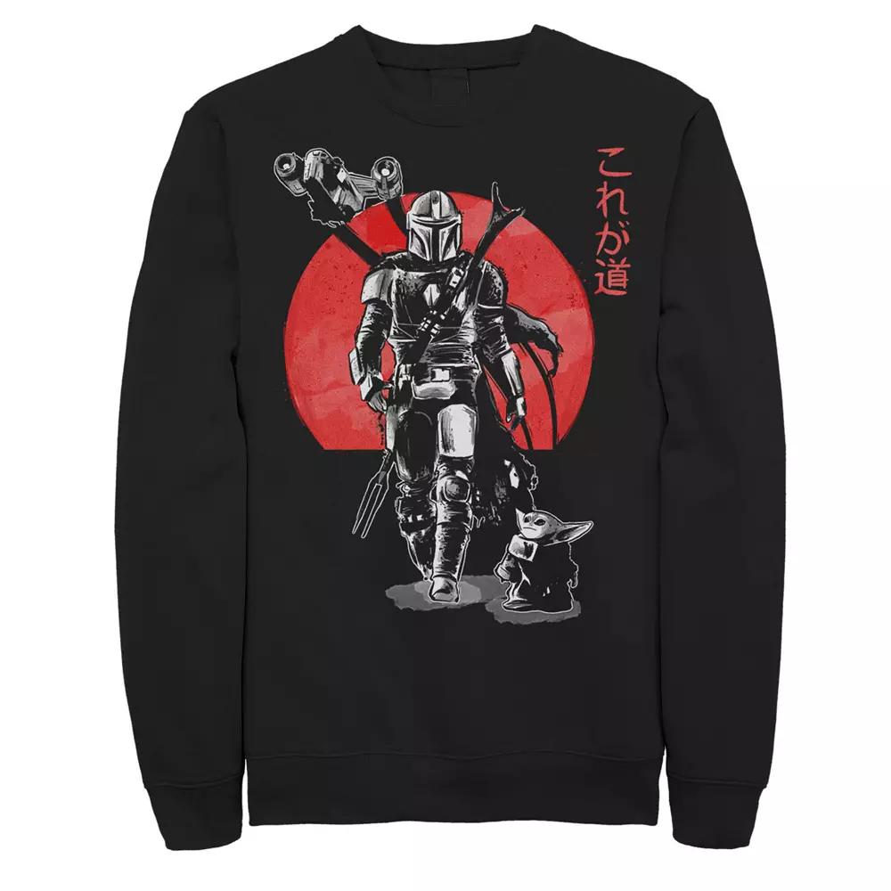 Men's Star Wars The Mandalorian Sumi Ink Portrait Graphic Fleece Sweatshirt,  Product Image