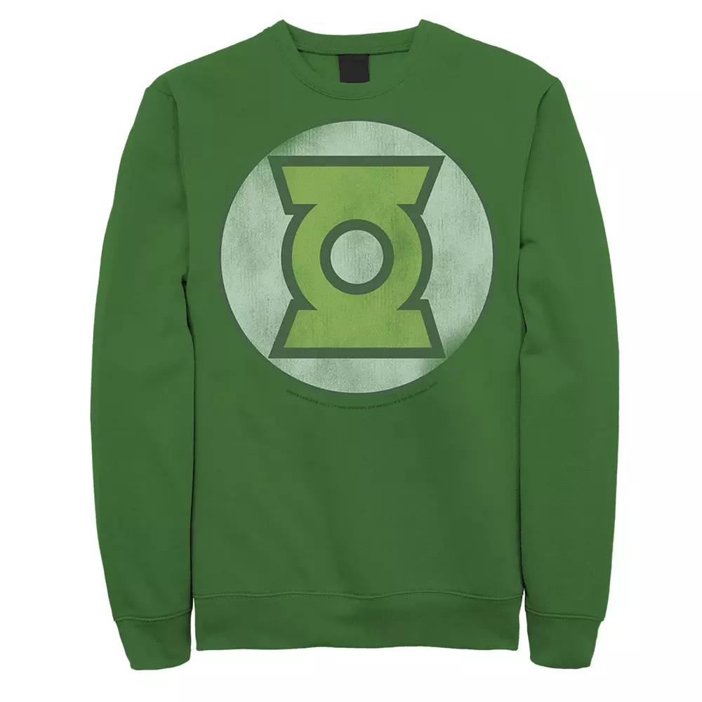Men's DC Comics Lantern Ring Distressed Logo Sweatshirt, Size: XL, Kelly Product Image