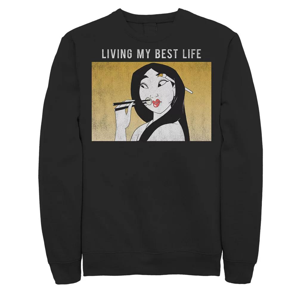 Disney's Mulan Men's Living My Best Life Sweatshirt, Size: XXL, Black Product Image