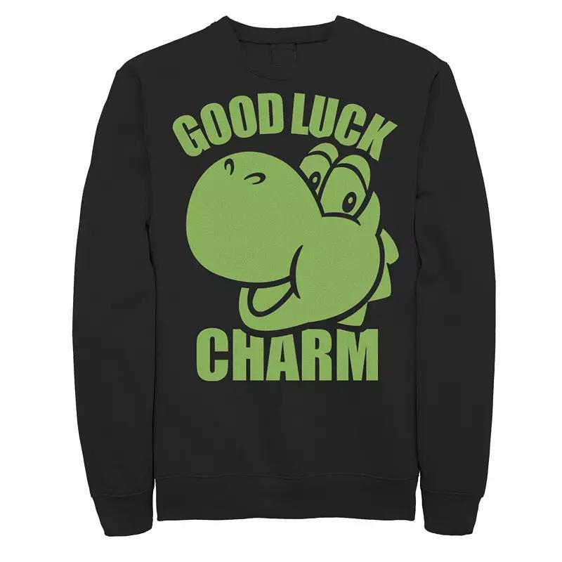 Men's Nintendo Super Mario St. Patty's Yoshi Good Luck Charm Sweatshirt,  Product Image