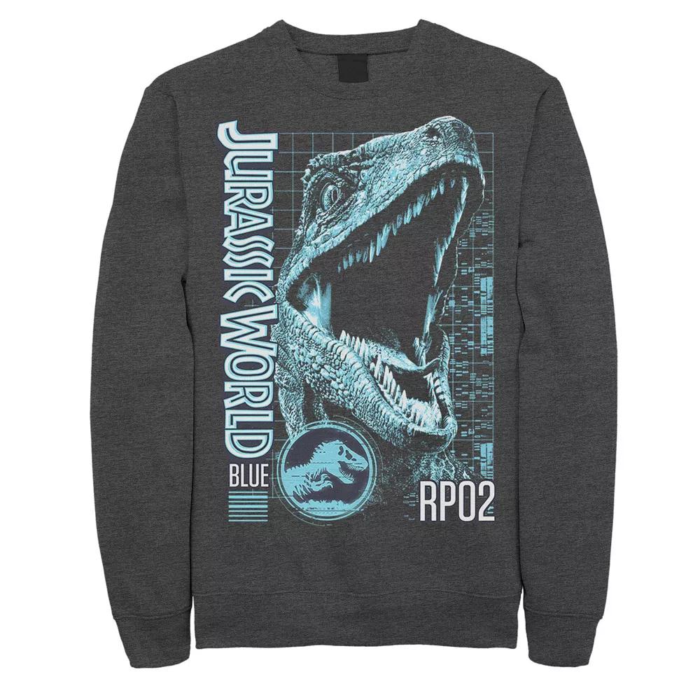 Men's Jurassic World Two Blue Face Tech Schematic Sweatshirt,  Product Image
