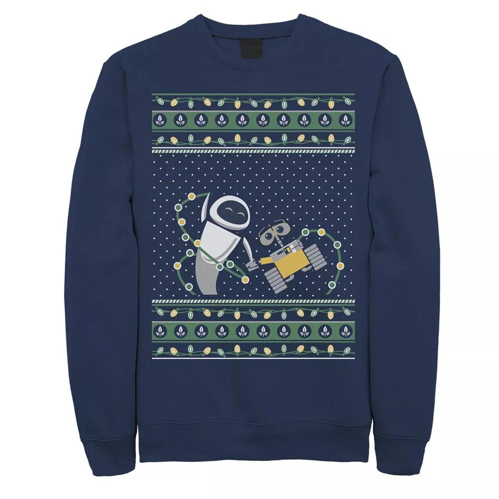 Men's Disney Pixar Wall-E & EVE Ugly Christmas Sweater Fleece,  Product Image