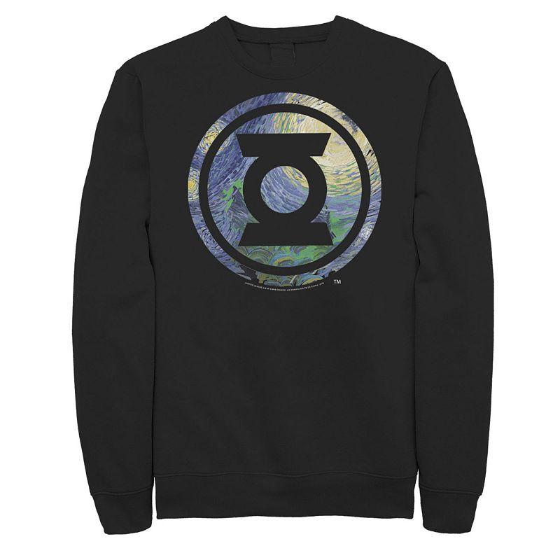 Men's DC Comics Green Lantern Starry Night Logo Fleece Sweatshirt,  Product Image