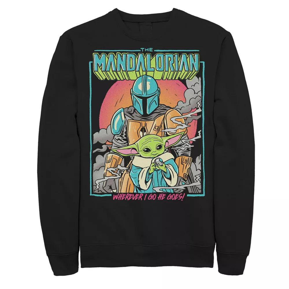 Men's Star Wars The Mandalorian Wherever I Go He Goes Graphic Fleece Sweatshirt,  Product Image