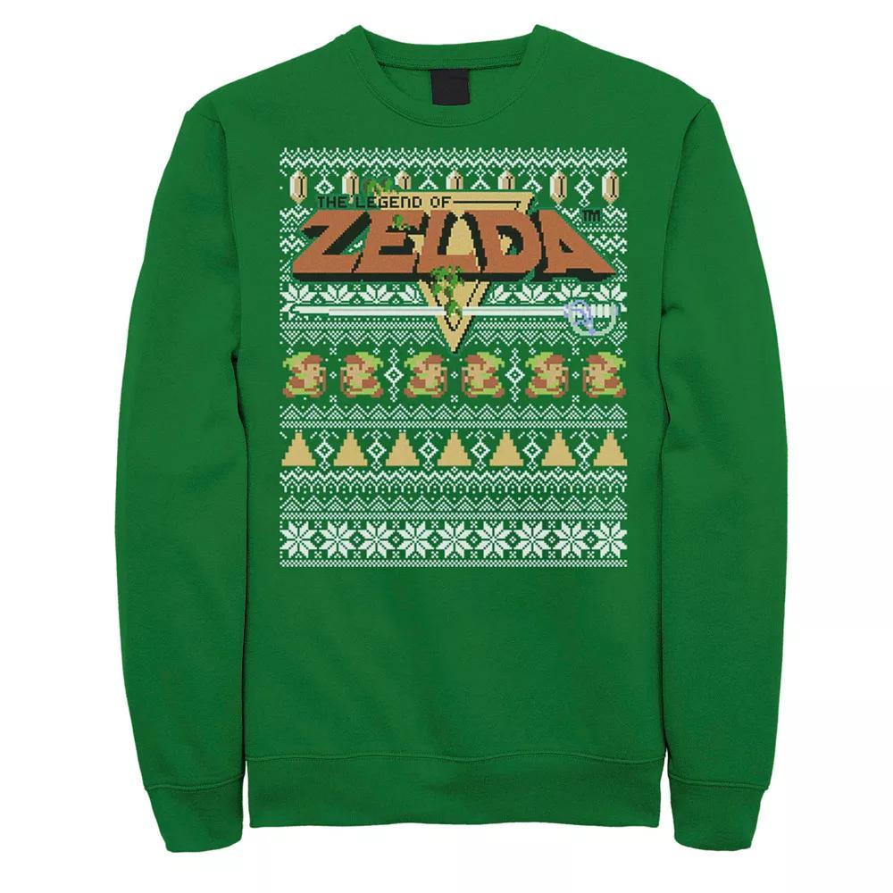 Men's Nintendo Zelda 8-Bit Ugly Christmas Sweater Sweatshirt, Size: XL, Kelly Product Image