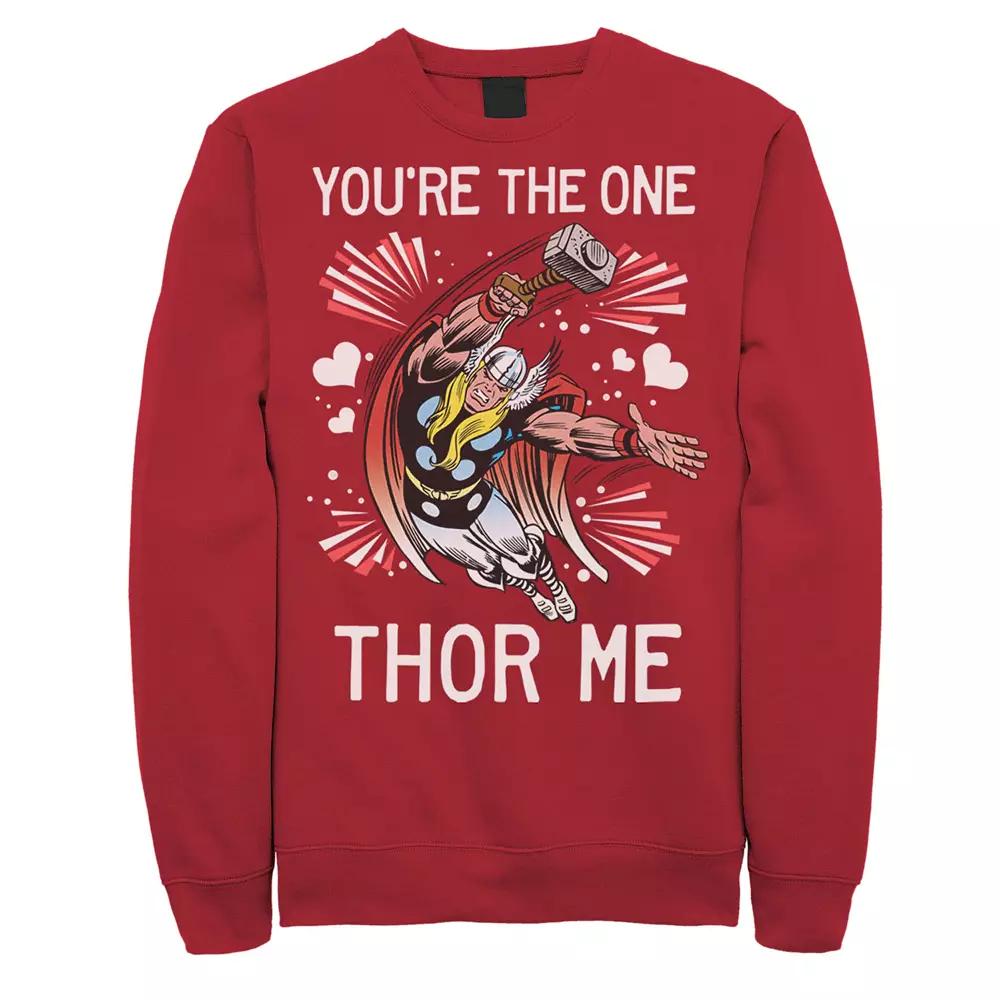 Men's Marvel Thor You're The One Thor Me Valentine Graphic Fleece Pullover,  Product Image