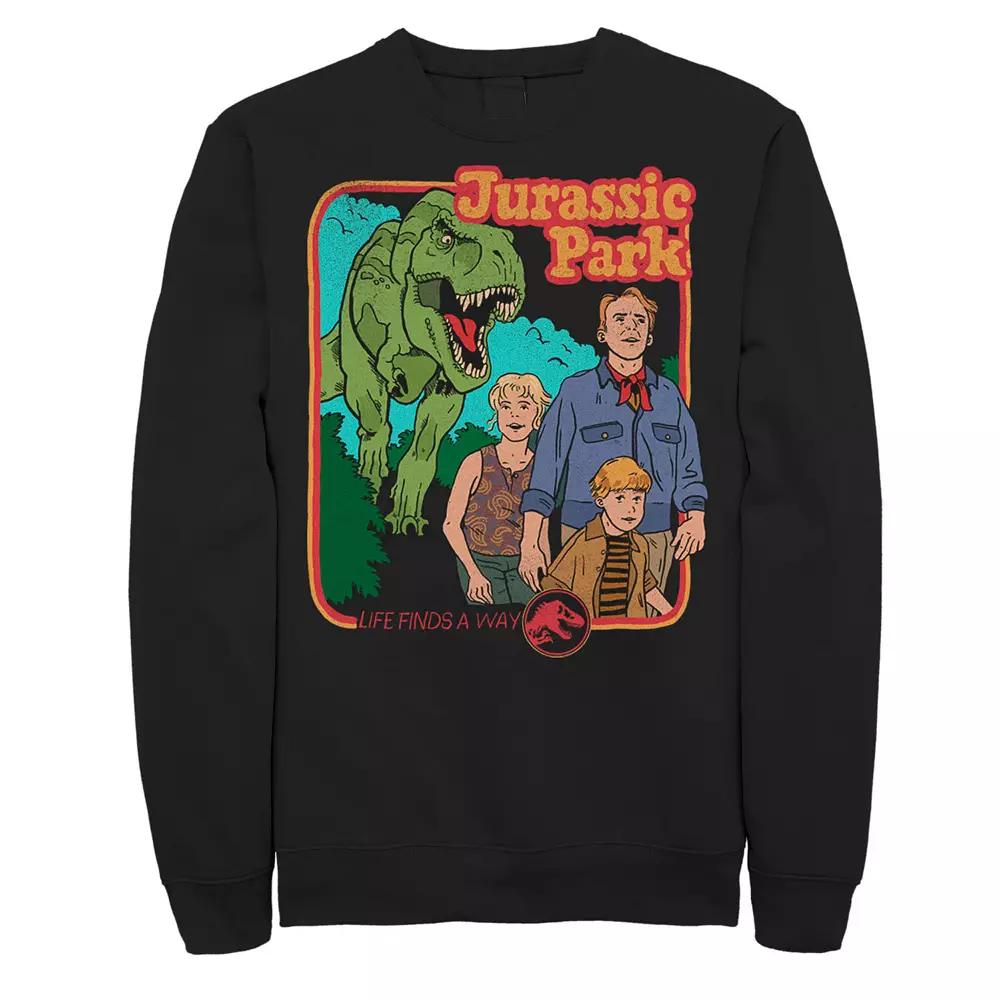 Men's Jurassic Park Vintage Characters Life Finds A Way Sweatshirt,  Product Image