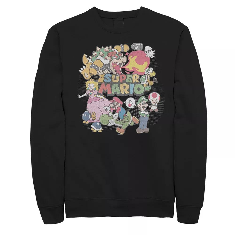 Men's Super Mario Characters Collage Fleece,  Product Image