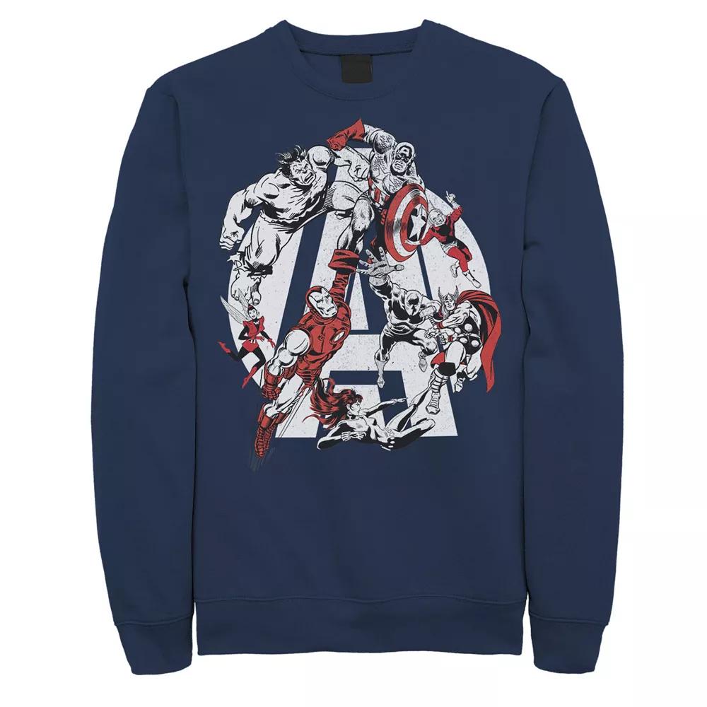 Men's Marvel Avengers Vintage Surviving Team Logo Portrait Sweatshirt,  Product Image