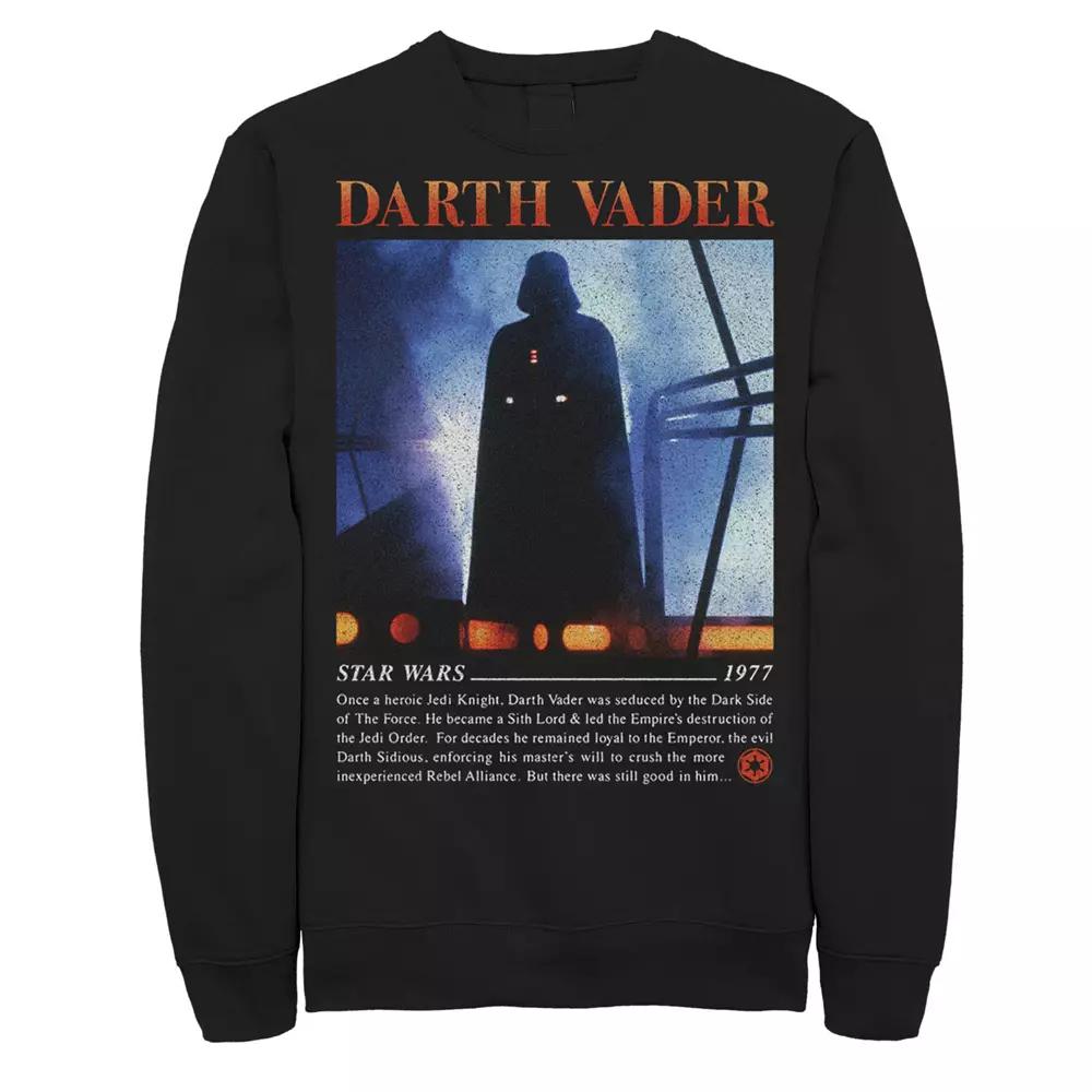 Big & Tall Star Wars Darth Vader Movie Poster Star Wars 1977 Sweatshirt, Men's, Size: 3XL Tall, Black Product Image