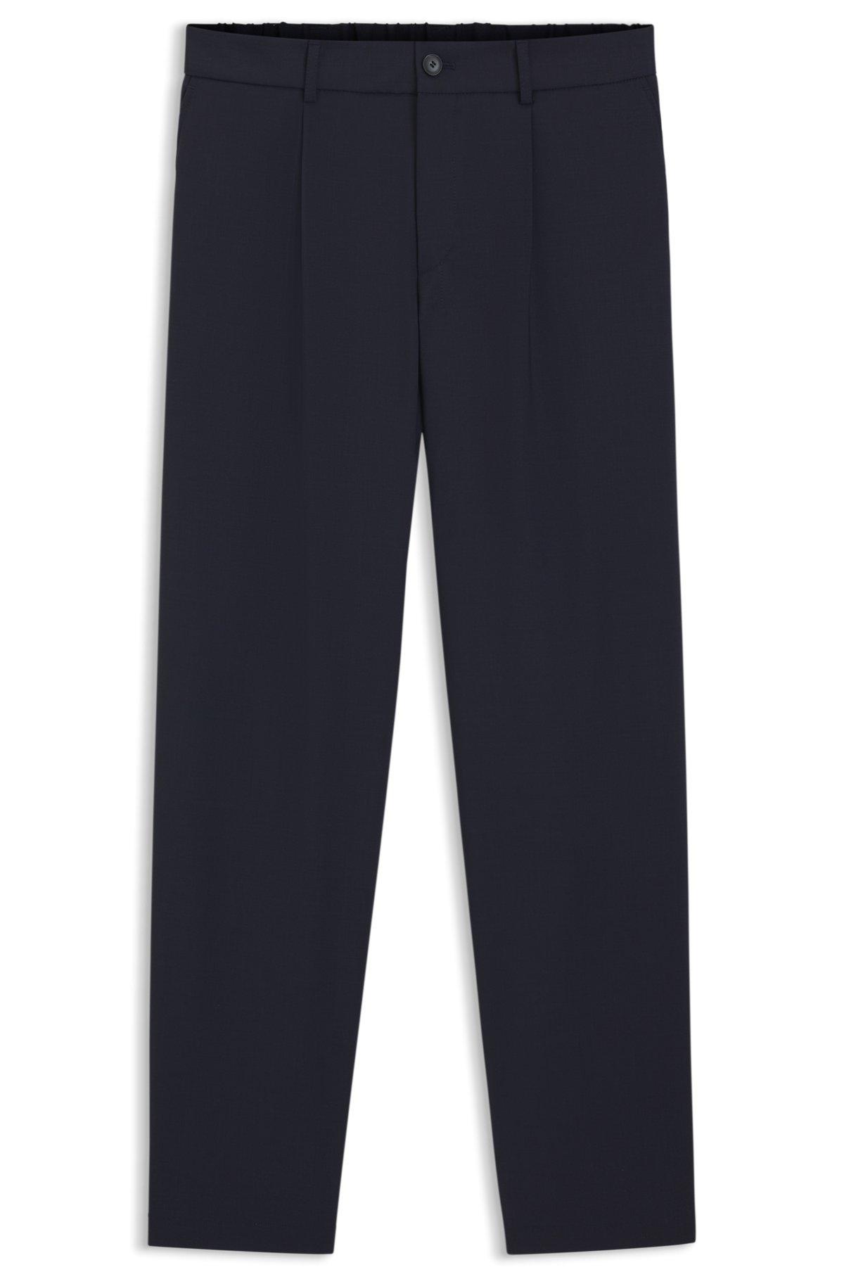 Washable tapered-fit trousers in a wool blend Product Image