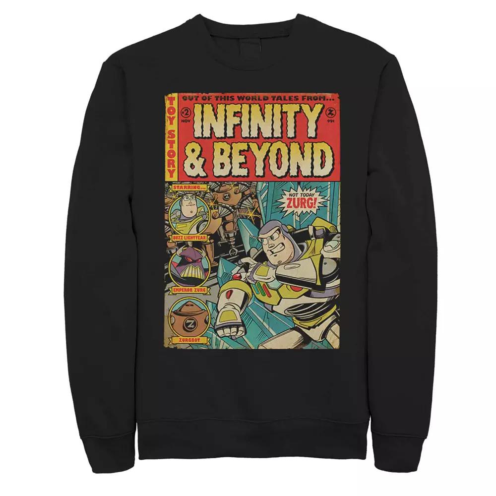 Men's Disney Pixar Toy Story Buzz Retro Comic Cover Fleece, Size: XL, Black Product Image