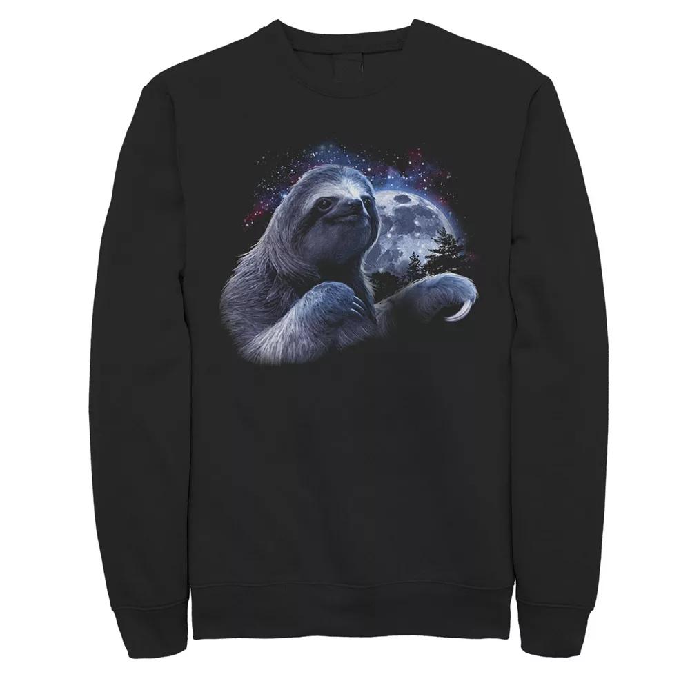 Men's Sloth In Space Portrait Fleece, Size: 3XL, Black Product Image