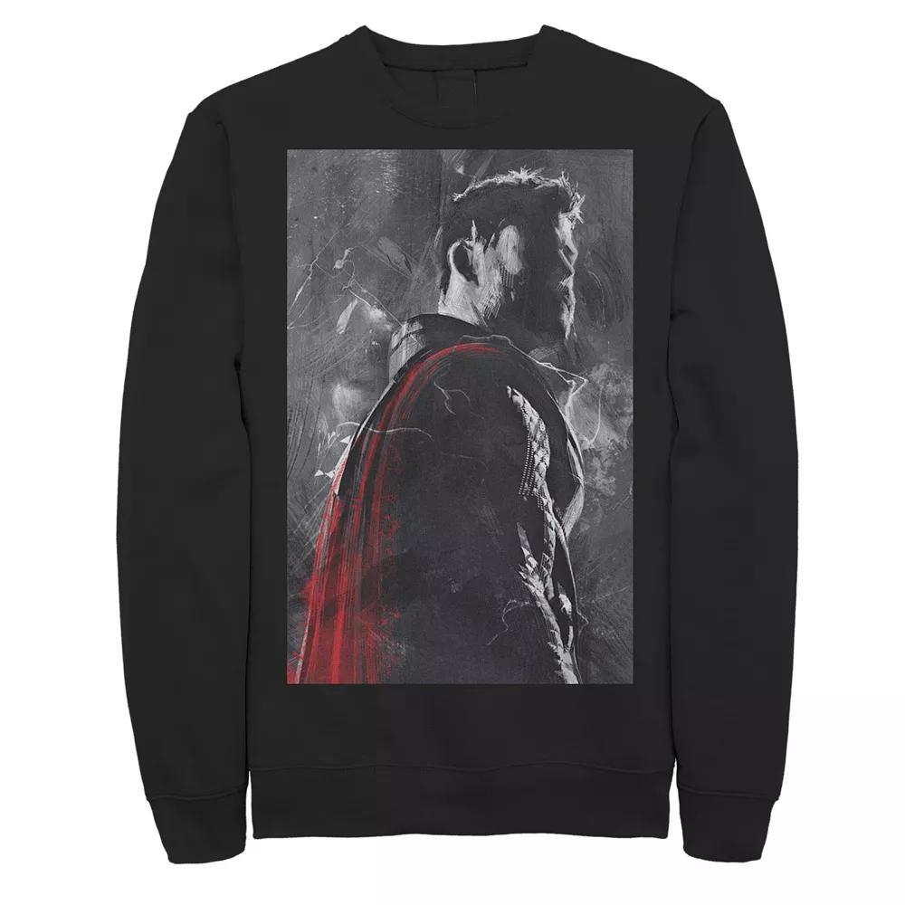 Mens Marvel Thor Color Pop Poster Sweatshirt Athletic Grey Product Image