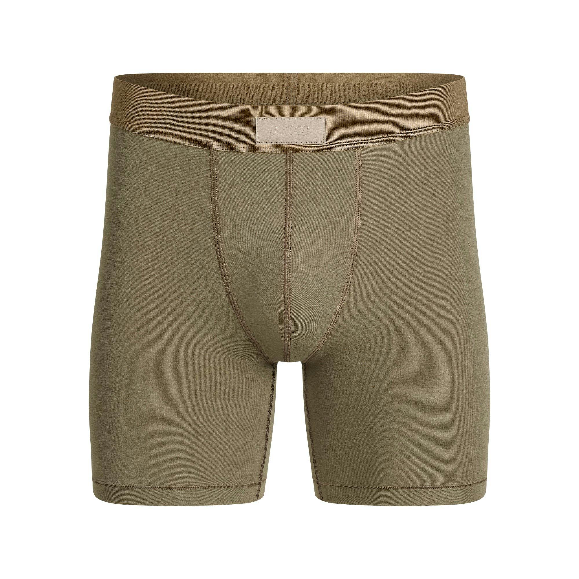 SKIMS COTTON MENS 5" BOXER BRIEF | ARMY Product Image