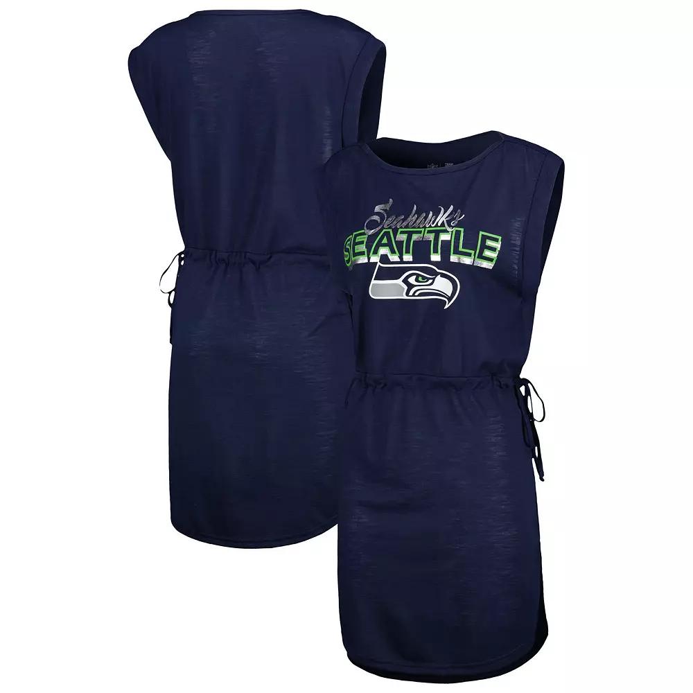Women's G-III 4Her by Carl Banks College Navy Seattle Seahawks G.O.A.T. Swimsuit Cover-Up,  Product Image