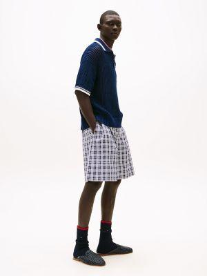 Wide-Leg Check Chino Short Product Image