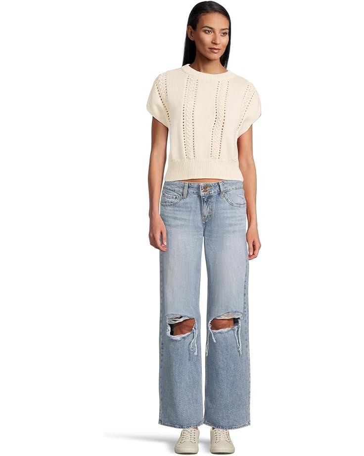 Shirred Sleeve Crew Neck Sweater Product Image