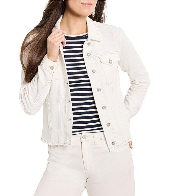 NIC + ZOE Denim Look Point Collar Long Sleeve Jacket Product Image