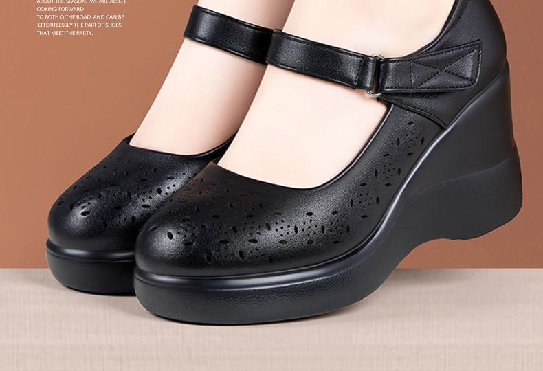 Platform Wedge Mary Jane Pumps Product Image