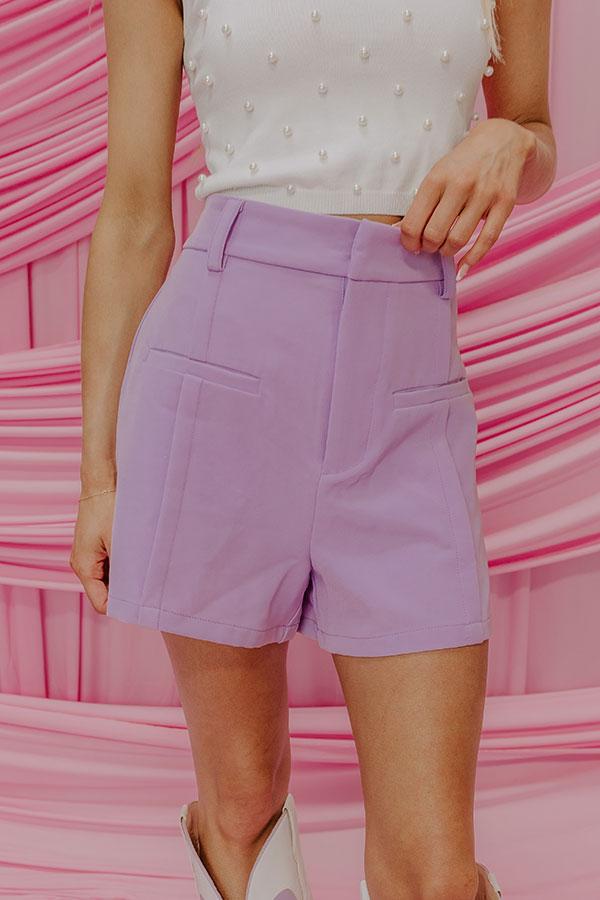 The Royal High Waist Shorts in Lavender Product Image