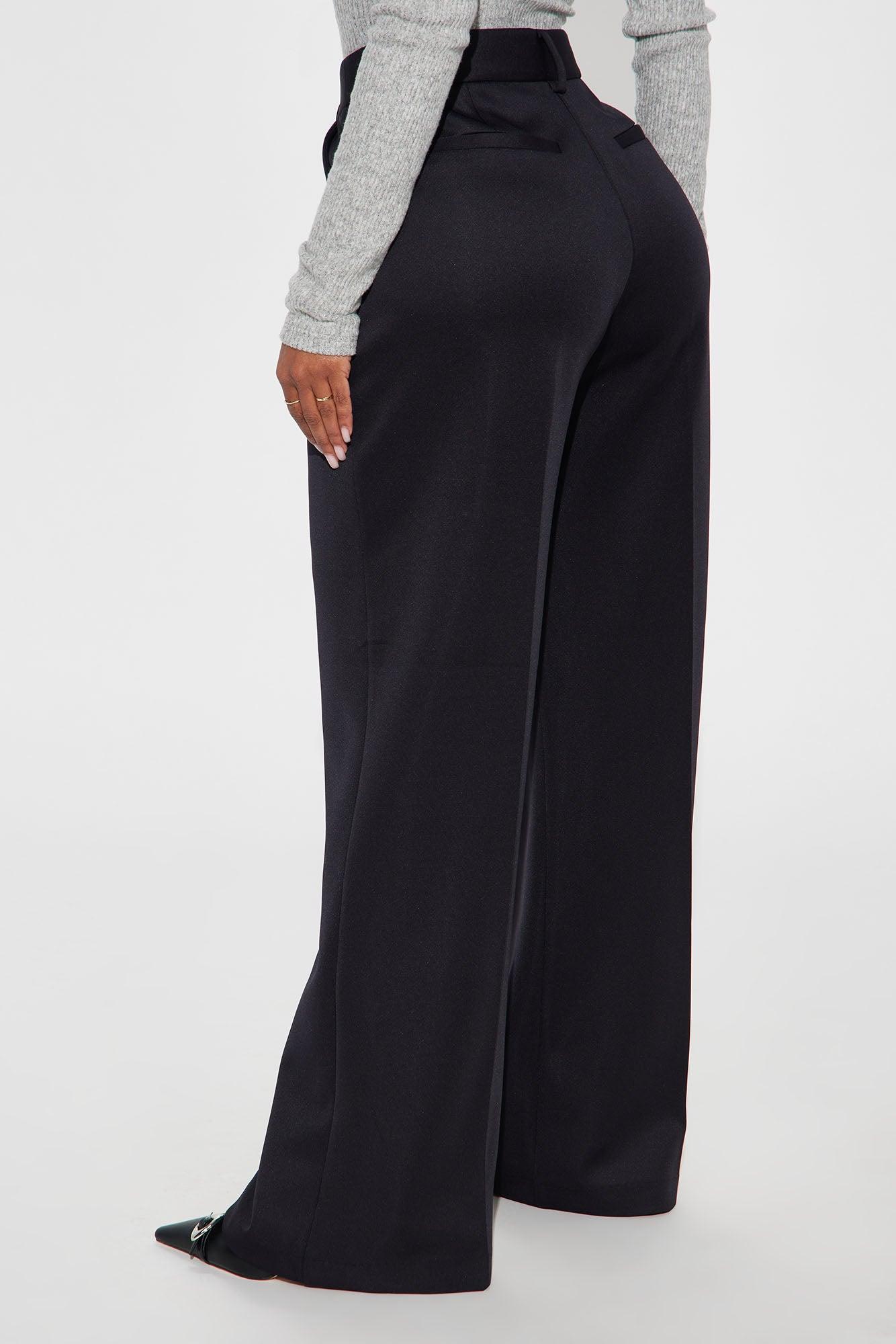 Hailey Wide Leg Trouser - Black Product Image