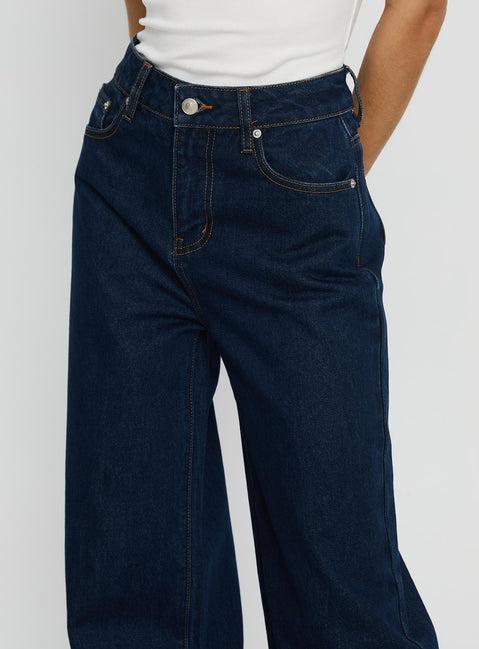 Goldie High Rise Wide Leg Jeans Indigo Product Image