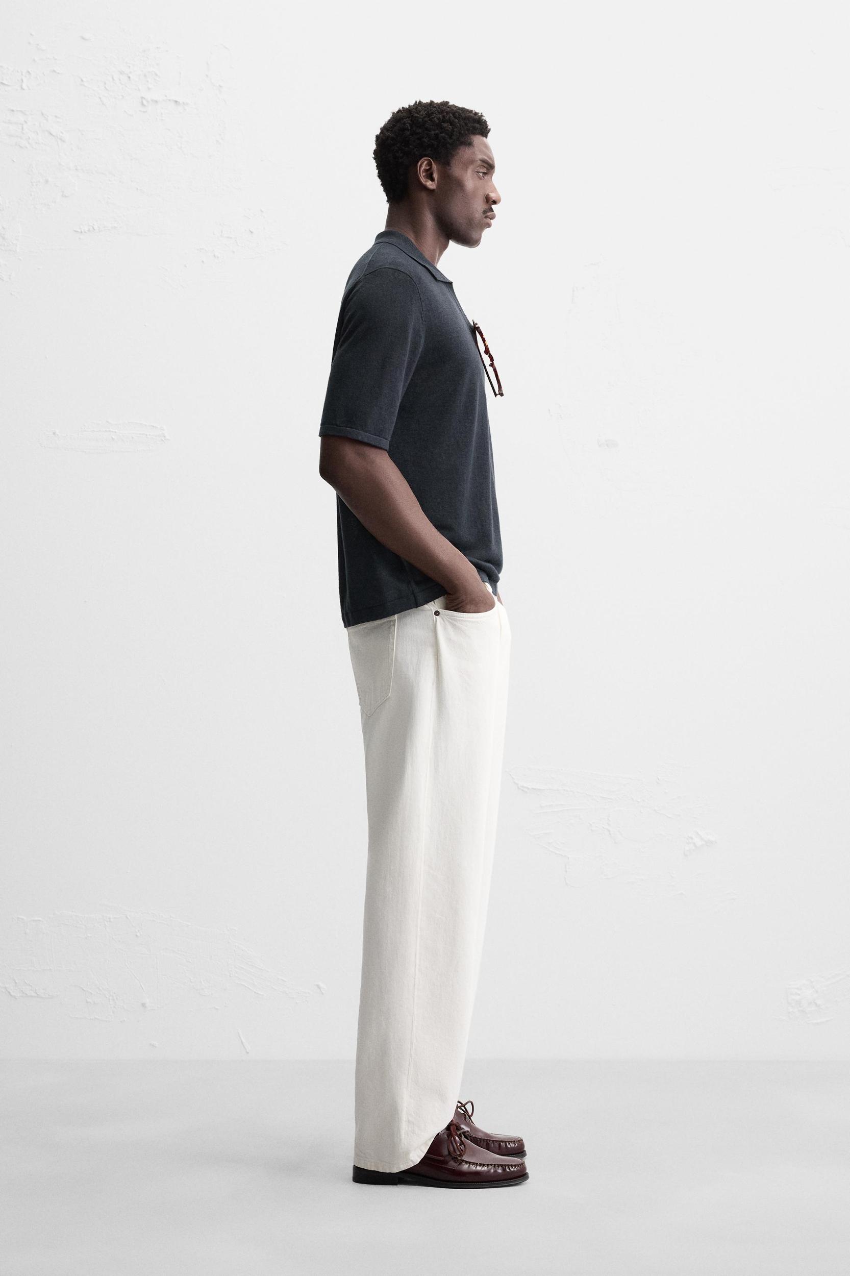 100% HEMP KNIT POLO SHIRT Product Image