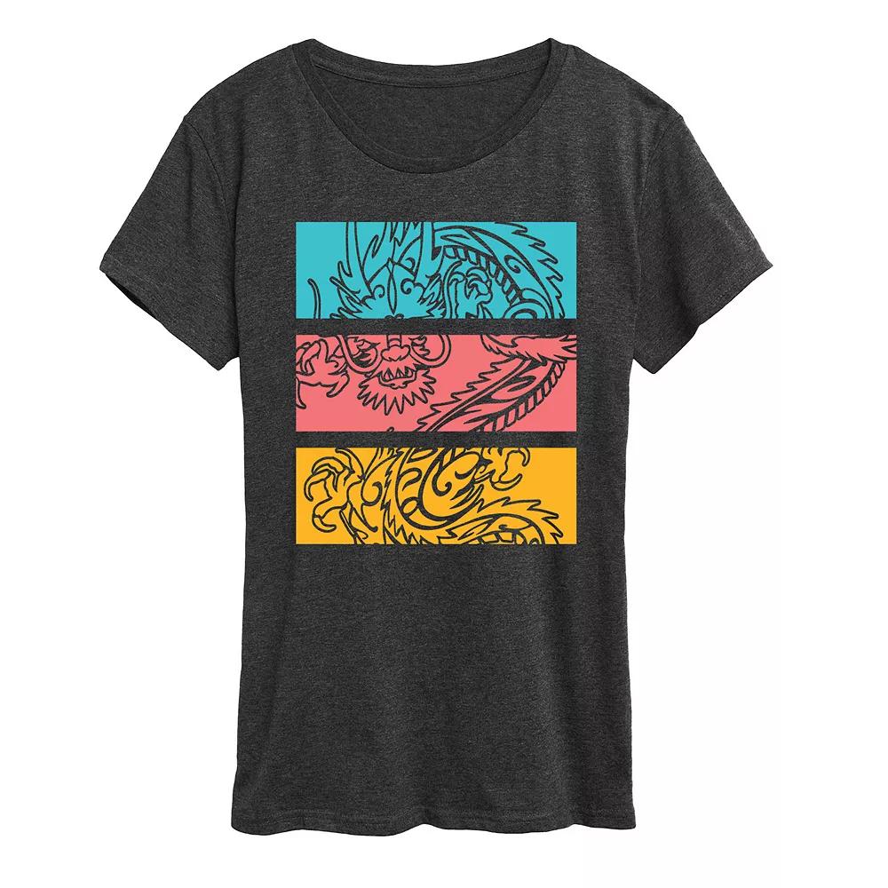 Women's Colorblock Dragon Graphic Tee,  Product Image